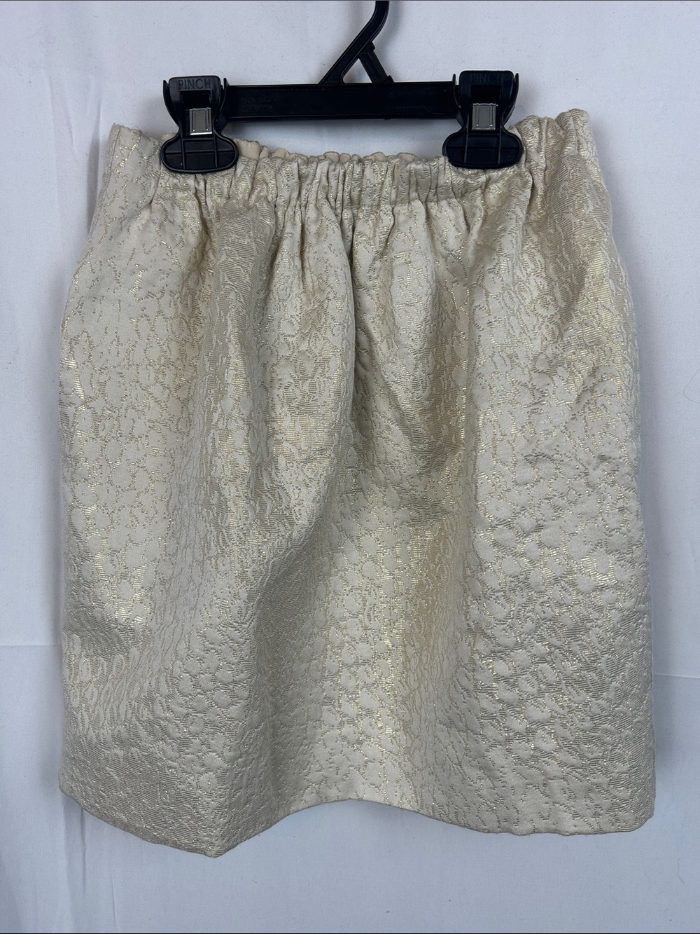 Pins & Needles Cream & Gold Metallic Textured Mini Skirt